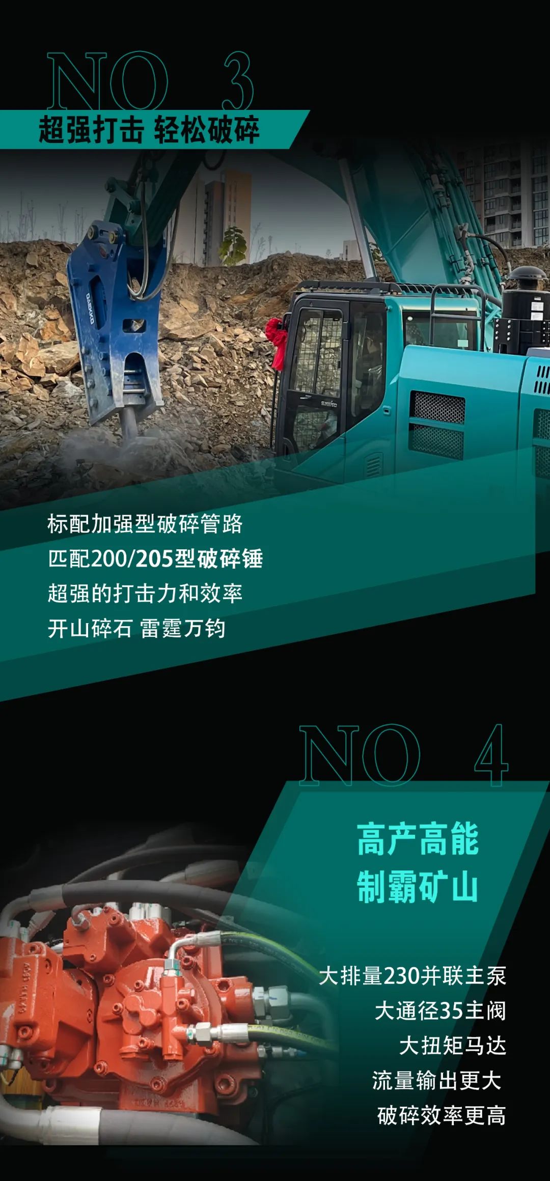 一图读懂 | 专为矿山重载施工而生！开云官方注册-开云(中国)
智能SWE600FB破碎锤重磅回归