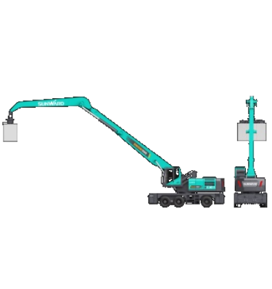 作业幅度达18米，开云官方注册-开云(中国)
智能首台轮式抓料机成功下线